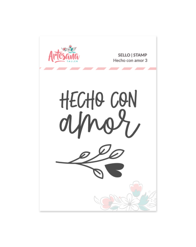 SELLO ACRILICO HECHO CON AMOR 3 ARTESANA TALLER