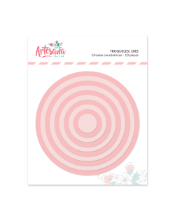 TROQUEL CIRCULOS CONCENTRICOS 10 PIEZAS ARTESANA TALLER