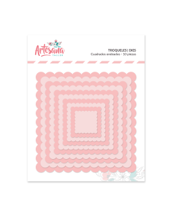 TROQUEL CUADRADOS ONDEADOS 10 PIEZAS ARTESANA TALLER
