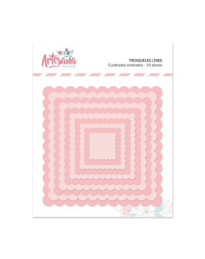 TROQUEL CUADRADOS ONDEADOS 10 PIEZAS ARTESANA TALLER