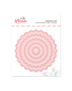 TROQUEL CIRCULOS ONDEADOS SCALLOP 10 PIEZAS ARTESANA TALLER