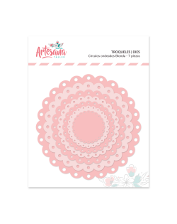 TROQUEL CIRCULOS ONDEADOS BLONDA 7 PIEZAS ARTESANA TALLER