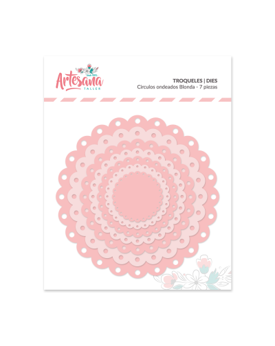 TROQUEL CIRCULOS ONDEADOS BLONDA 7 PIEZAS ARTESANA TALLER