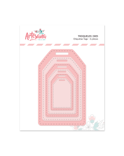 TROQUEL ETIQUETAS TAGS 6 PIEZAS ARTESANA TALLER