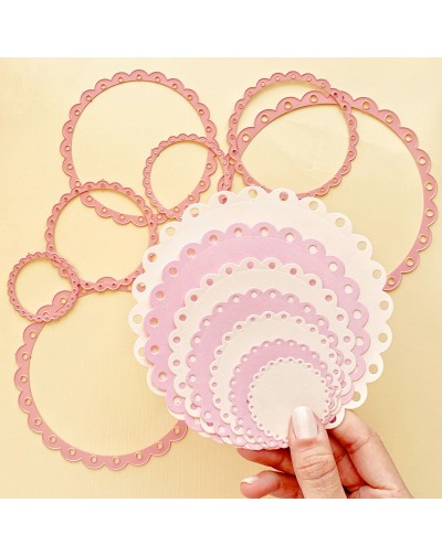 TROQUEL CIRCULOS ONDEADOS BLONDA 7 PIEZAS ARTESANA TALLER