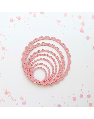 TROQUEL CIRCULOS ONDEADOS BLONDA 7 PIEZAS ARTESANA TALLER