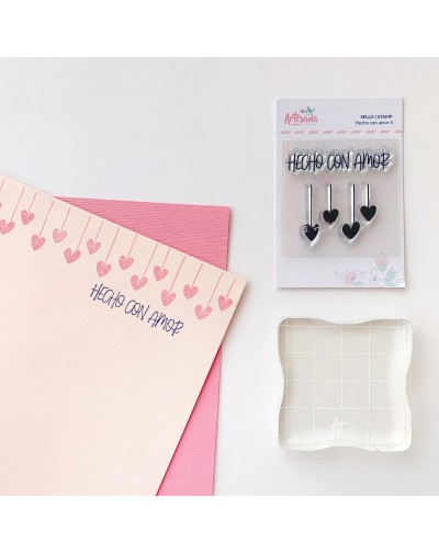 SELLO ACRILICO HECHO CON AMOR 4 ARTESANA TALLER