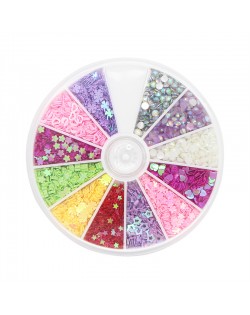 RUEDA CONTENIDO SHAKER MINI 12 COLORES ARTESANA TALLER