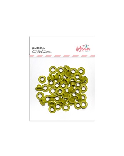 OJALILLOS VERDE MANZANA 5MM x50u. ARTESANA TALLER