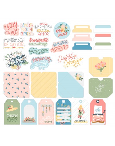 DIE CUTS FRASES, SOBRES Y TAGS CUENTA CONMIGO ARTESANA TALLER