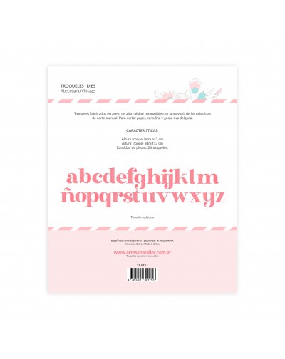 TROQUEL ABECEDARIO VINTAGE ARTESANA TALLER