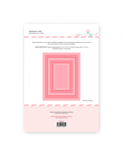 TROQUEL RECTANGULOS CON RAYITAS ARTESANA TALLER
