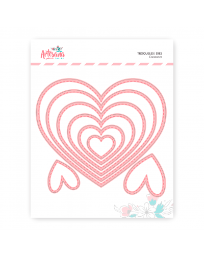 TROQUEL CORAZONES 8 PIEZAS ARTESANA TALLER