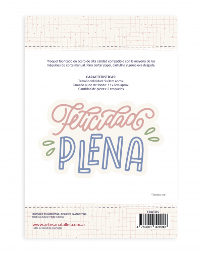 TROQUEL FELICIDAD PLENA CON MIS MANOS ARTESANA TALLER