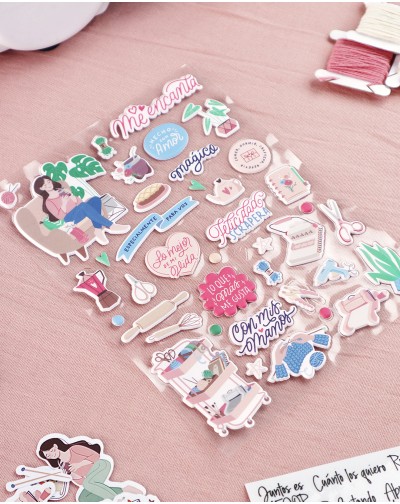 STICKERS PUFFY/PEGATINAS ACOLCHADAS CON MIS MANOS ARTESANA TALLER