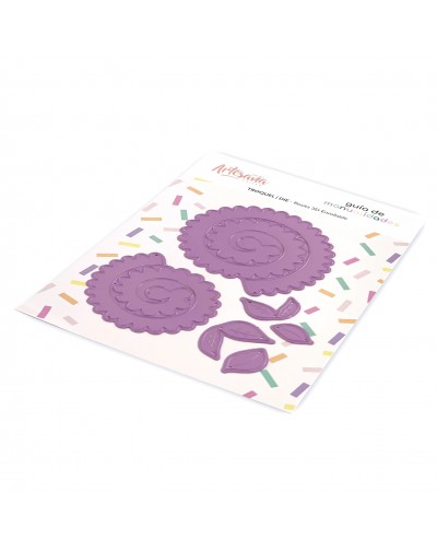 TROQUEL ROSITA 3D ENROLLABLE BY GUIA DE MANUALIDADES ARTESANA TALLER
