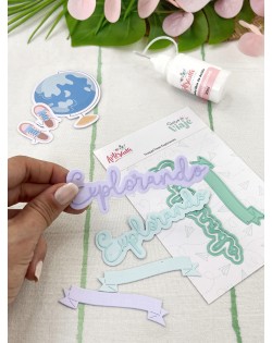 TROQUEL FRASE EXPLORANDO DIARIO DE VIAJE ARTESANA TALLER