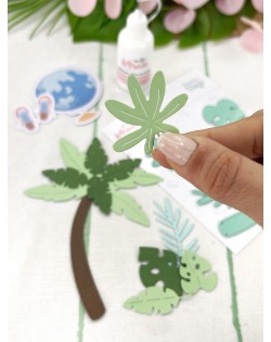 TROQUEL HOJAS TROPICALES DIARIO DE VIAJE ARTESANA TALLER 2