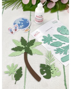 TROQUEL HOJAS TROPICALES DIARIO DE VIAJE ARTESANA TALLER