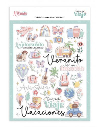 STICKERS PUFFY DIARIO DE VIAJE ARTESANA TALLER