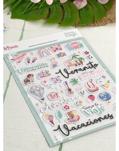 STICKERS PUFFY DIARIO DE VIAJE ARTESANA TALLER