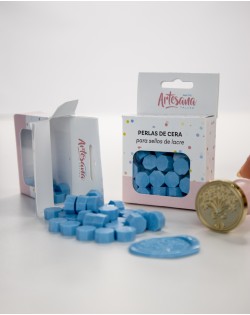 PERLAS PARA LACRE COLOR AZULINO ARTESANA TALLER
