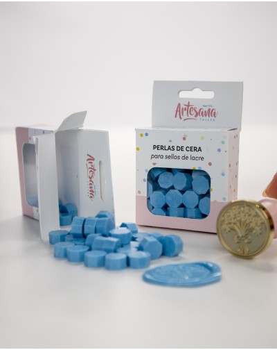 PERLAS PARA LACRE COLOR AZULINO ARTESANA TALLER