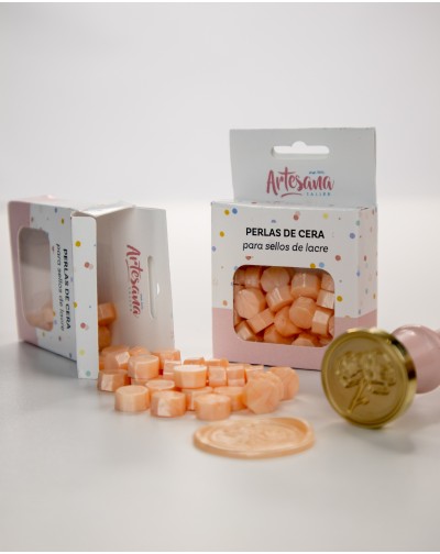PERLAS PARA LACRE COLOR SALMON PERLADO ARTESANA TALLER