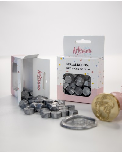 PERLAS PARA LACRE COLOR PLATA ARTESANA TALLER