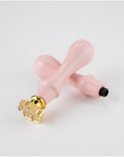 MANGO DE MADERA PARA SELLO DE LACRE COLOR ROSA ARTESANA... 2