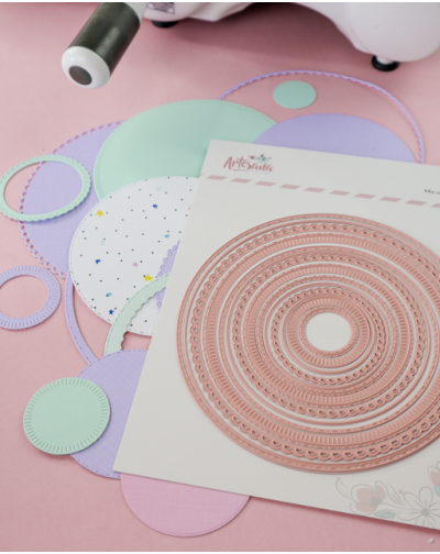 TROQUEL MIX CIRCULOS DECORADOS ARTESANA TALLER