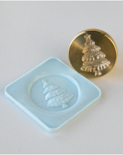 CABEZAL SELLO LACRE PINO NAVIDAD ARTESANA TALLER 2