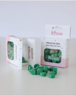 PERLAS PARA LACRE COLOR VERDE NAVIDAD ARTESANA TALLER