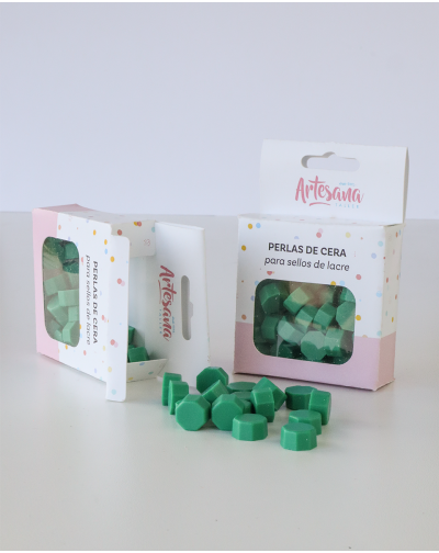 PERLAS PARA LACRE COLOR VERDE NAVIDAD ARTESANA TALLER