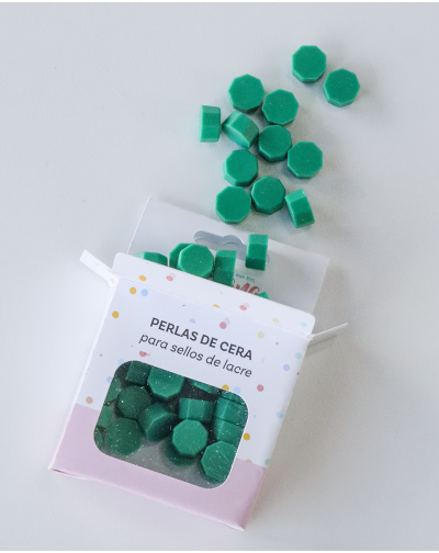 PERLAS PARA LACRE COLOR VERDE NAVIDAD ARTESANA TALLER