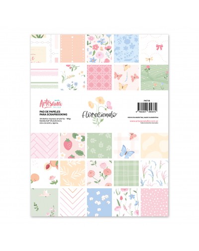 PAD DE PAPELES 28 HOJAS SIMPLE FAZ 6X8" FLORECIENDO ARTESANA TALLER