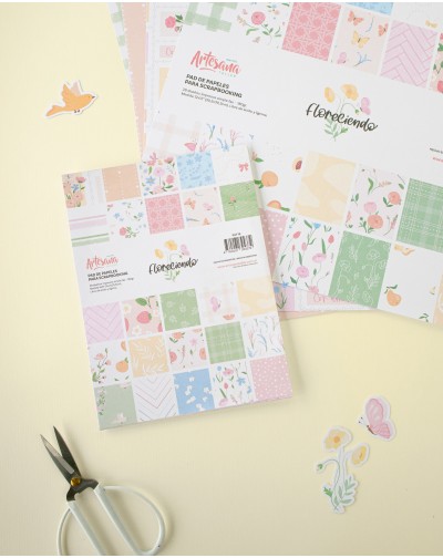 PAD DE PAPELES 28 HOJAS SIMPLE FAZ 6X8" FLORECIENDO ARTESANA TALLER