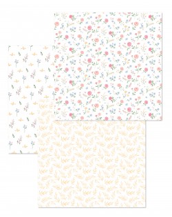 PACK VELLUM X3 HOJAS PAJARITOS FLORECIENDO ARTESANA TALLER