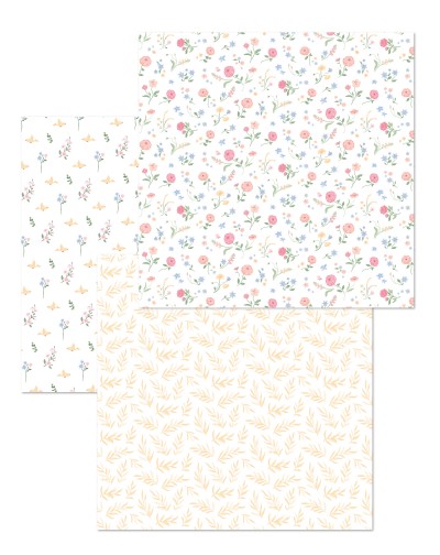 PACK VELLUM X3 HOJAS PAJARITOS FLORECIENDO ARTESANA TALLER