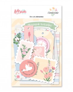 DIE CUTS ELEMENTOS Y TARJETAS VELLUM FLORECIENDO ARTESANA...