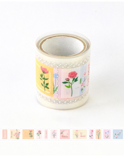 CINTA PET ESTAMPILLAS FLORECIENDO ARTESANA TALLER