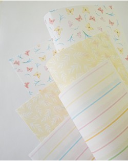 TELAS DE ENCUADERNACION - MARIPOSAS FLORECIENDO ARTESANA... 2