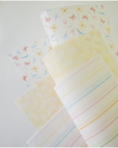 TELAS DE ENCUADERNACION - MARIPOSAS FLORECIENDO ARTESANA TALLER