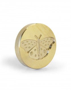 CABEZAL SELLO LACRE MARIPOSA FLORECIENDO ARTESANA TALLER