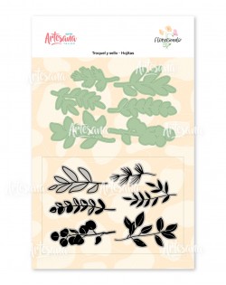 TROQUEL Y SELLO - HOJITAS - FLORECIENDO ARTESANA TALLER