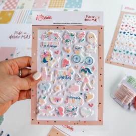 STICKERS PUFFY ILUSTRACIONES PIDE UN DESEO MAS ARTESANA TALLER