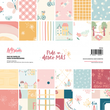 PAD DE PAPELES 12X12 SIMPLE FAZ PIDE UN DESEO MAS...