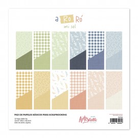 PAD DE PAPELES BASICOS 12 X 12 DOBLE FAZ A RO RÓ ARTESANA TALLER