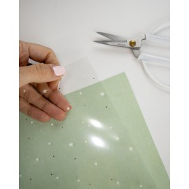 ACETATO IMPRESO EN BLANCO Y FOIL A RO RÓ ARTESANA TALLER