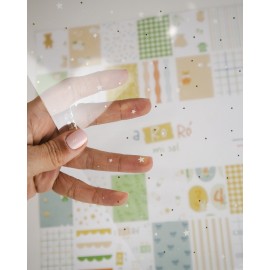 ACETATO IMPRESO EN BLANCO Y FOIL A RO RÓ ARTESANA TALLER